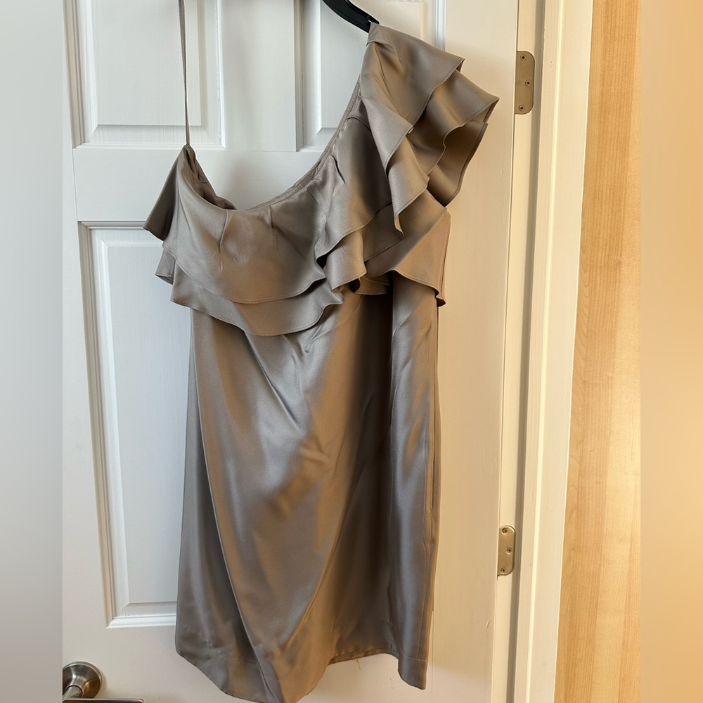 Banana Republic Taupe Ruffle Dress